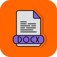 Docx Filled Orange background Icon vector