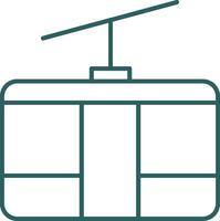 Cableway Line Gradient Round Corner Icon vector