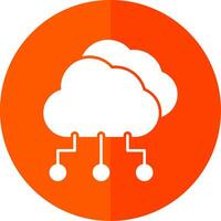 Cloud Computing Glyph Red Circle Icon vector