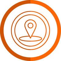 Location Line Orange Circle Icon vector