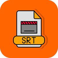 Srt Filled Orange background Icon vector