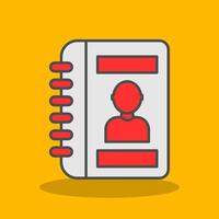 Contact Book Filled Shadow Icon vector