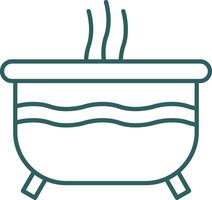 Hot Tub Line Gradient Round Corner Icon vector