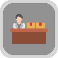 Checkin Flat Round Corner Icon vector