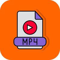 mp4 lleno naranja antecedentes icono vector