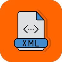 Xml Filled Orange background Icon vector