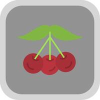 Tart Cherries Flat Round Corner Icon vector