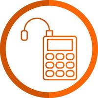 Microphone Line Orange Circle Icon vector