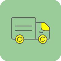 Delivery Truck Filled Yellow Icon vector