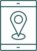 Mobile Gps Line Gradient Round Corner Icon vector