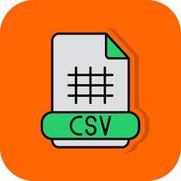 Csv Filled Orange background Icon vector