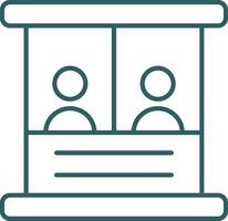 Ticket Box Line Gradient Round Corner Icon vector