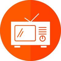 Television Glyph Red Circle Icon vector