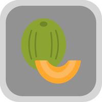 Honeydew melon Flat Round Corner Icon vector