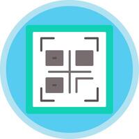 Qr Code Flat Multi Circle Icon vector