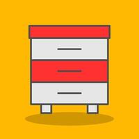 Drawer Filled Shadow Icon vector