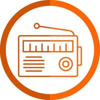 radio línea naranja circulo icono vector