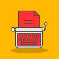 Typewriter Filled Shadow Icon vector