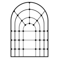 clásico elegante ventana marco modelo. negro silueta Clásico malla arcos gráfico modelo vector