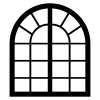 clásico elegante ventana marco modelo. negro silueta Clásico malla arcos gráfico modelo vector