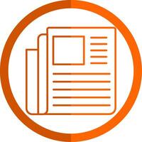 Newspaper Line Orange Circle Icon vector