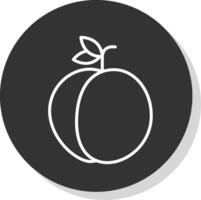 Peach Line Grey Circle Icon vector