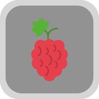 Raspberries Flat Round Corner Icon vector