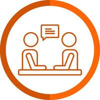 Interview Line Orange Circle Icon vector