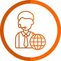 News Reporter Line Orange Circle Icon vector