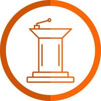 podio línea naranja circulo icono vector