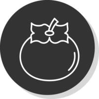 Persimmon Line Grey Circle Icon vector