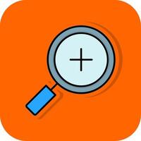 Zoom In Filled Orange background Icon vector