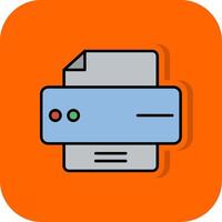 Printer Filled Orange background Icon vector