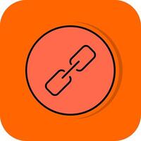 Link Filled Orange background Icon vector