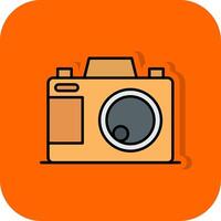 Photo Camera Filled Orange background Icon vector