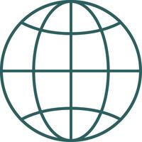 Worldwide Line Gradient Round Corner Icon vector