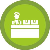 Checkin Glyph Multi Circle Icon vector