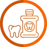 Mouthwash Line Orange Circle Icon vector