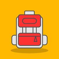 Backpack Filled Shadow Icon vector