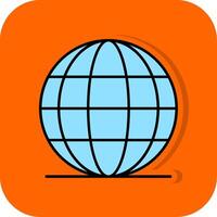 Worldwide Filled Orange background Icon vector