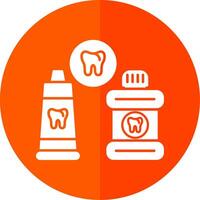 Dental Care Glyph Red Circle Icon vector