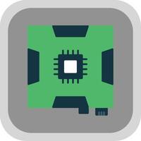 Motherboard Flat Round Corner Icon vector