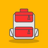 Backpack Filled Shadow Icon vector