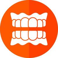 Denture Glyph Red Circle Icon vector