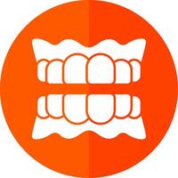 Denture Glyph Red Circle Icon vector