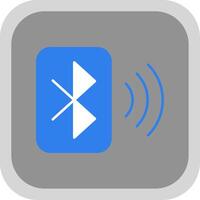 Bluetooth Flat Round Corner Icon vector