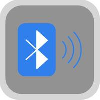 Bluetooth Flat Round Corner Icon vector