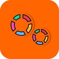 Pie Chart Filled Orange background Icon vector