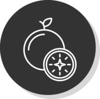 Guava Line Grey Circle Icon vector