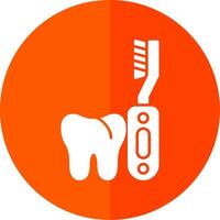 Electric Toothbrush Glyph Red Circle Icon vector